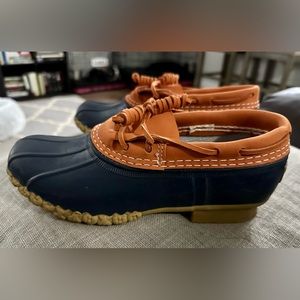 LL Bean Boots Moccasins - Orange and Blue
